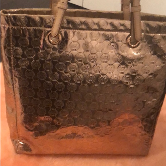 Michael Kors Rose Gold Jet Set Monogram NS Tote - Picture 5 of 6